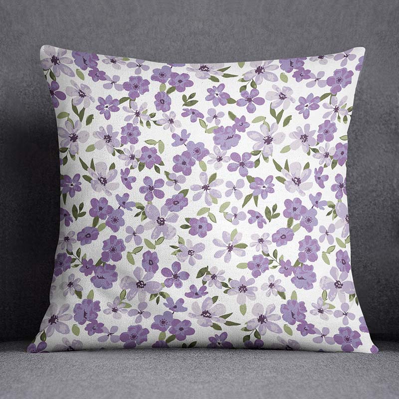 Charming Purple Blossom Throw Pillow