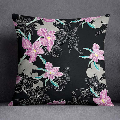 Charming Purple Blossom Throw Pillow