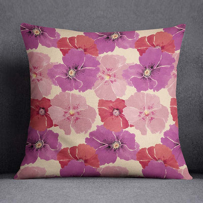 Charming Purple Blossom Throw Pillow