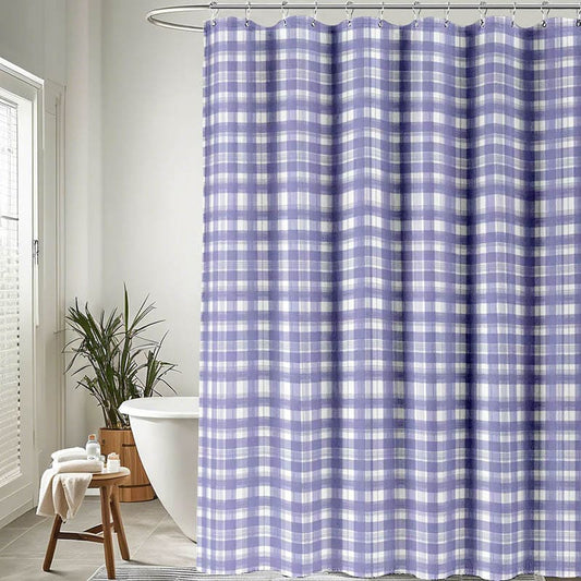 Purple Gingham Shower Curtain