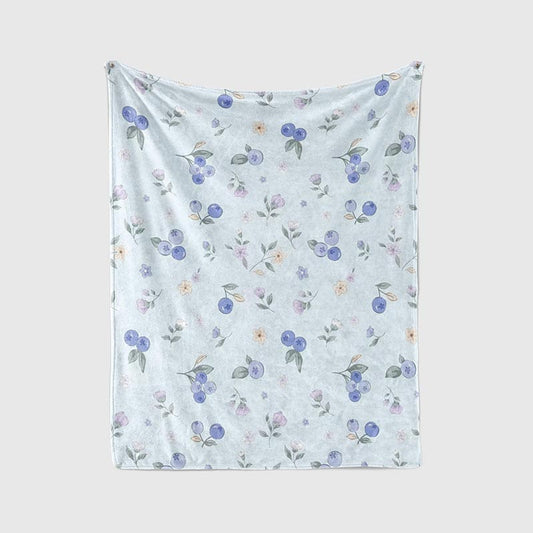 Soft Blue Berry Fleece Blanket