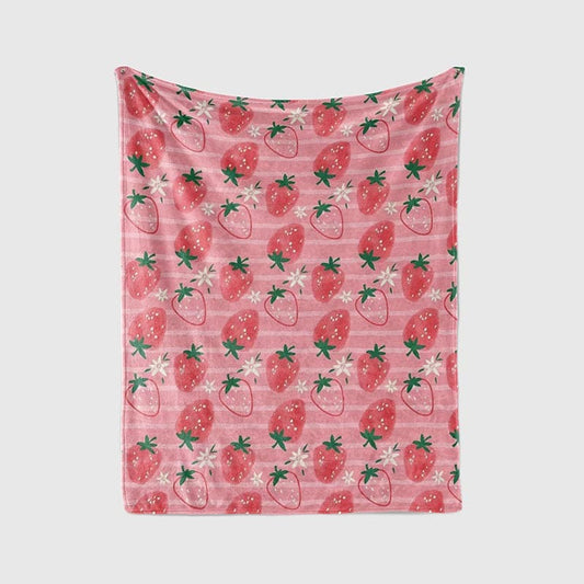 Strawberry Printed Flannel Blanket