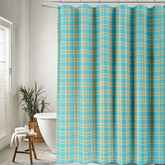 Summer Nostalgia Gingham Shower Curtain