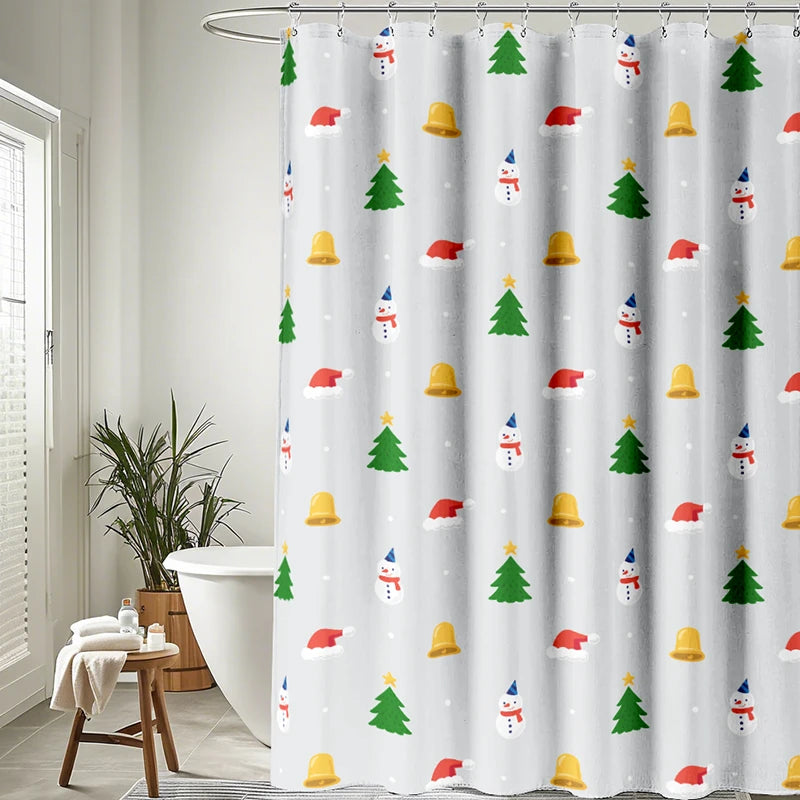 Christmas Cheer Waterproof Shower Curtain