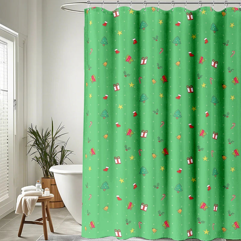 Christmas Cheer Waterproof Shower Curtain