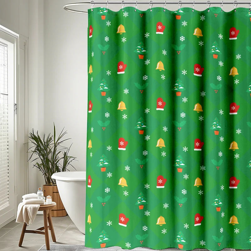 Christmas Cheer Waterproof Shower Curtain