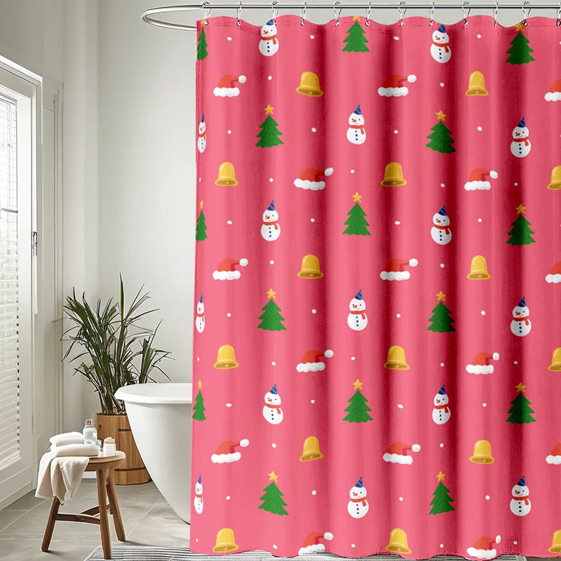 Christmas Cheer Waterproof Shower Curtain