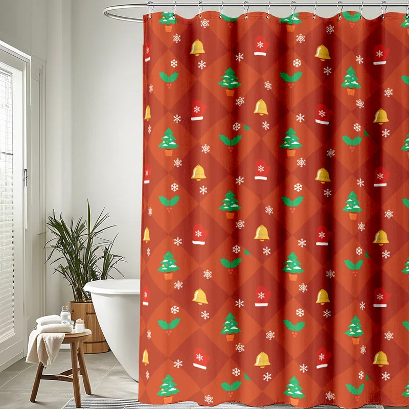 Christmas Cheer Waterproof Shower Curtain