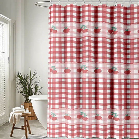 Sweet Gingham & Fruit Printed Shower Curtain