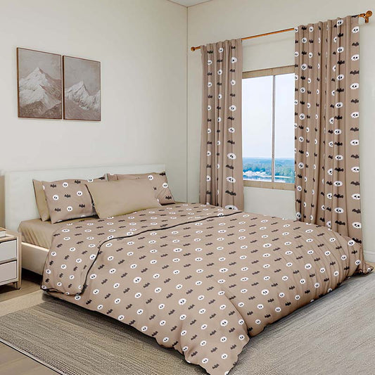 Skull Pattern Customized Bedding Set with Matching Curtains