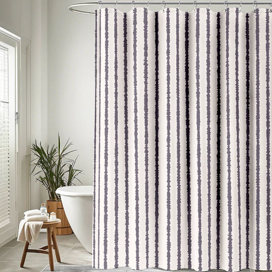 Vintage Vertical Striped Shower Curtain