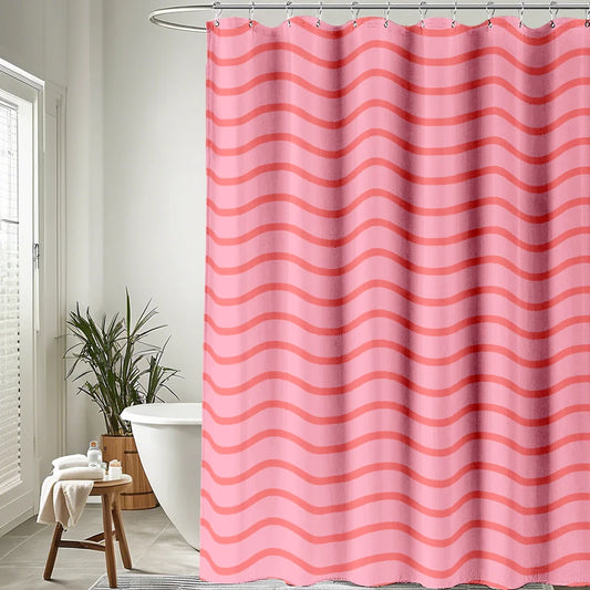 Wavy Line pattern Shower Curtain