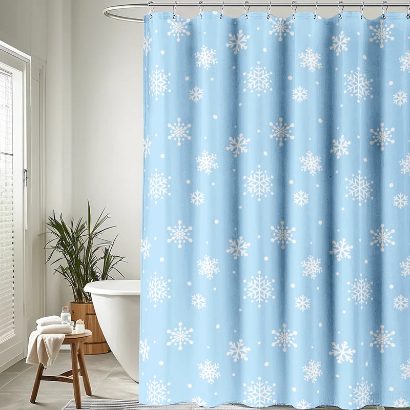 Winter Snowflake Patter Shower Curtain