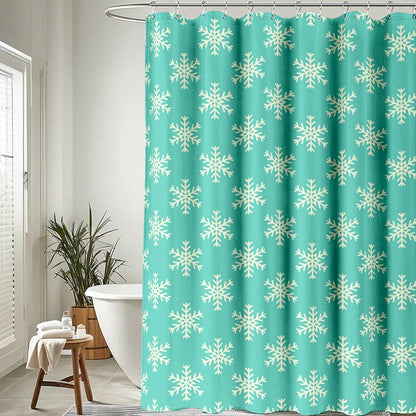 Winter Snowflake Patter Shower Curtain