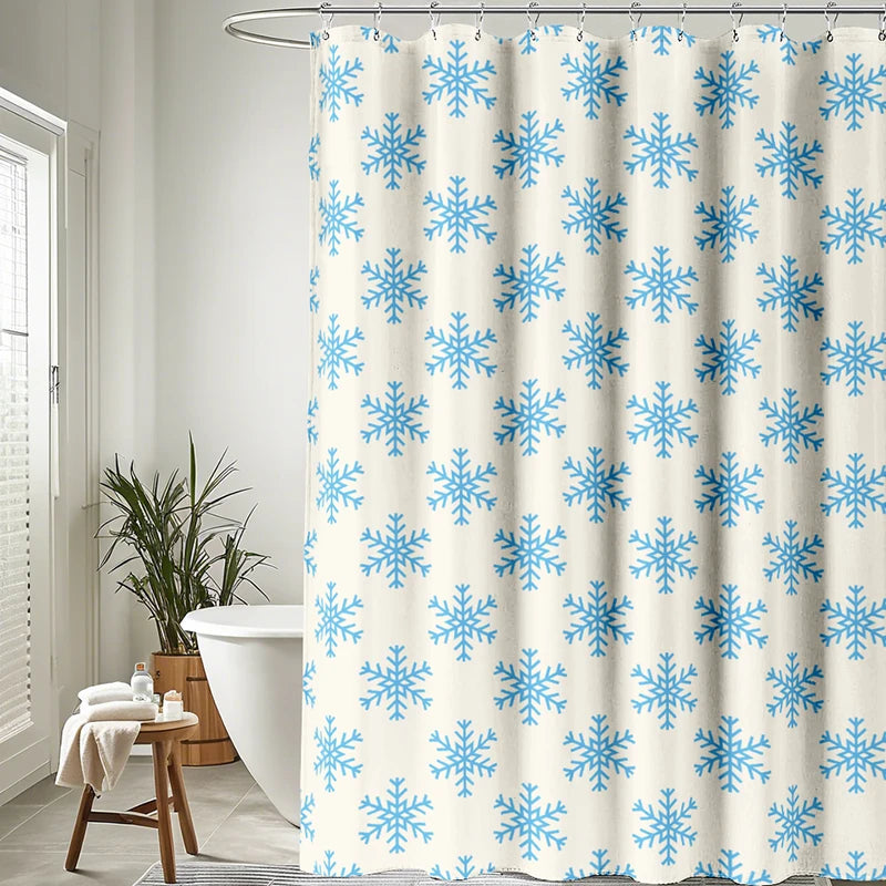 Winter Snowflake Patter Shower Curtain