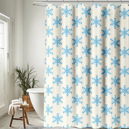 Winter Snowflake Patter Shower Curtain