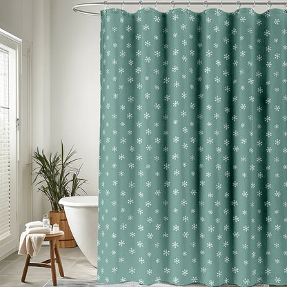 Winter Snowflake Patter Shower Curtain